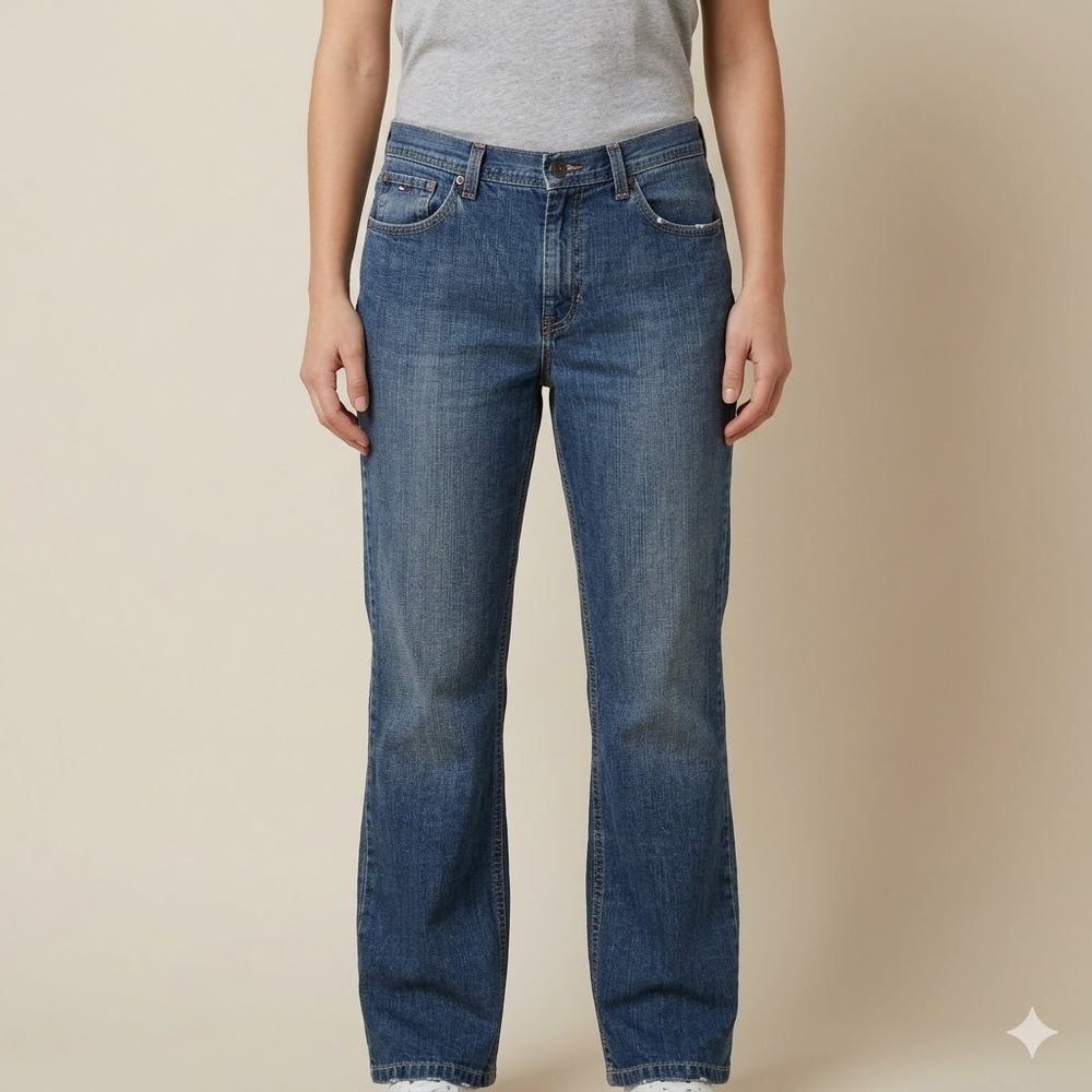 Tommy Hilfiger‎ Bootcut Jeans Mid Rise Classic Denim Size 12 Blue